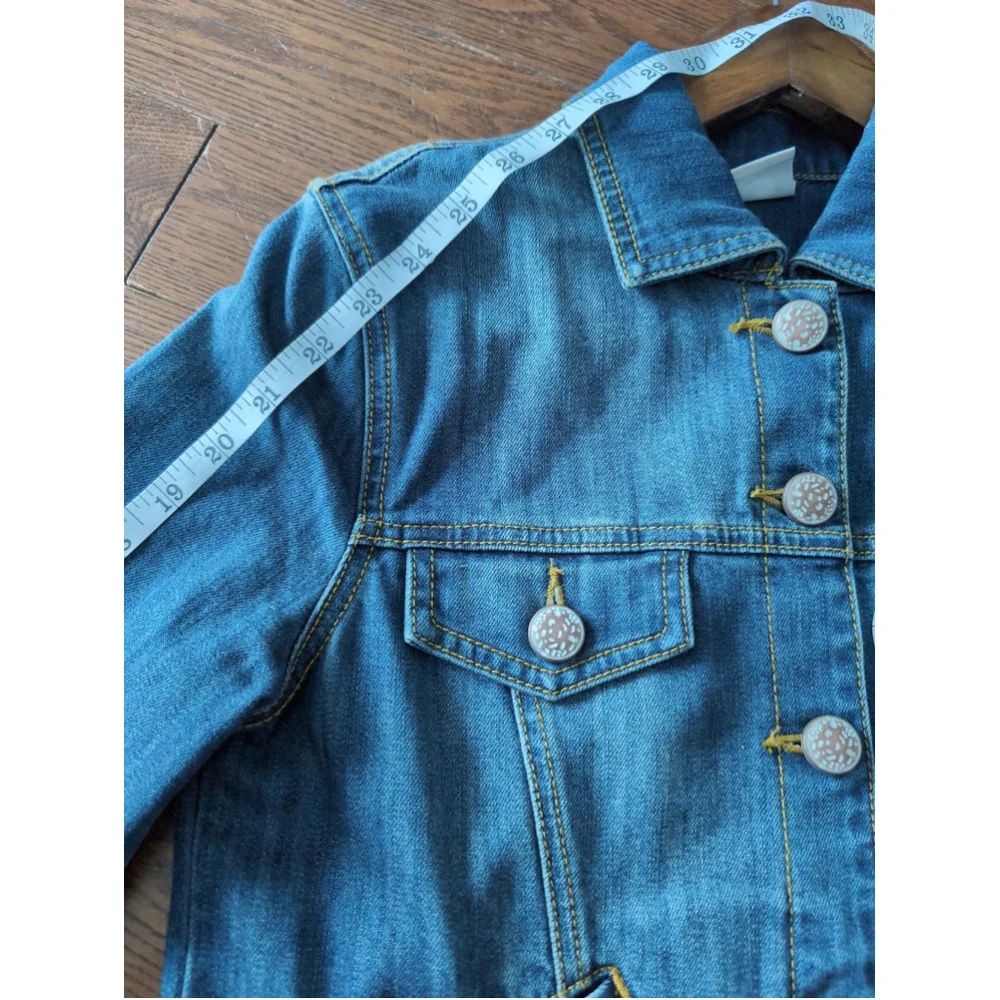 Cabi Dakota Blue Denim Jacket Women Sz S Removable lace Trim #5297 Office Career - Picture 8 of 12